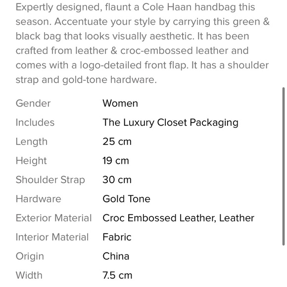 Cole Haan purse shoulder bag crossbody croc embossed leather Luxury - Picture 2 of 12